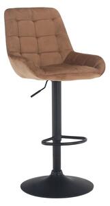 Moderná a dizajnová barová stolička, hnedá Velvet látka