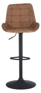 Moderná a dizajnová barová stolička, hnedá Velvet látka (k299529)