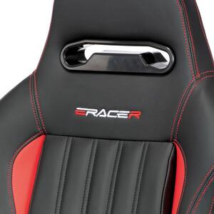 Herné kreslo E-RACER, poťah červeno-čierna ekokoža (a-F06 červeno-čierne)