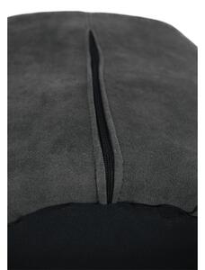 KONDELA Dizajnové kreslo, látka s efektom brúsenej kože, sivá/čierna, LACEY