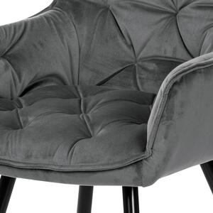 Exkluzívna stolička, sivá zamatová látka (a-421 sivá)