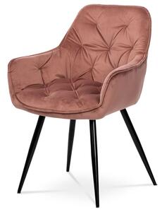 Exkluzívna stolička, ružová zamatová látka