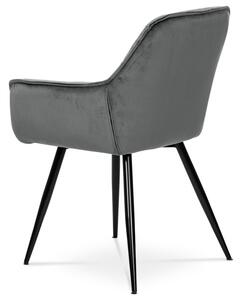 Exkluzívna stolička, sivá zamatová látka (a-421 sivá)