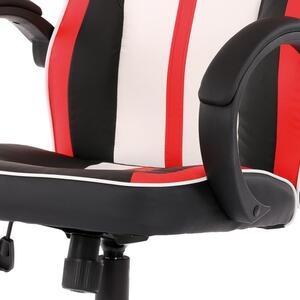 Pohodlná kancelárska stolička s červenými doplnkami (a-Z505 čierno-bielo-červená)