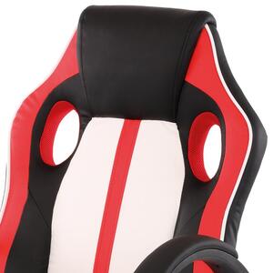 Pohodlná kancelárska stolička s červenými doplnkami (a-Z505 čierno-bielo-červená)
