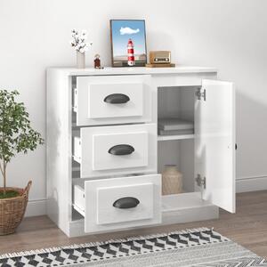 Komoda lesklá biela 70x35,5x67,5 cm spracované drevo