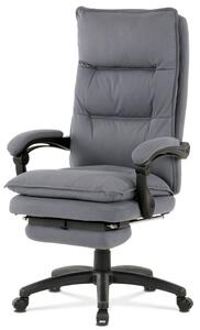 Luxusné kancelárske kreslo s podnožkou, poťah šedá látka (a-Y350 šedé)