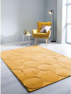 Žltý vlnený koberec Flair Rugs Gigi, 200 x 290 cm