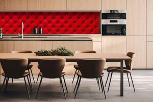 DIMEX | Dibond doska za kuchynskú linku | DBW-26060-070 Červený poťah | 260 x 60 cm