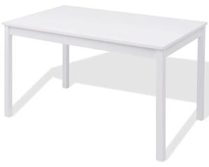 7-dielny jedálenský set z borovicového dreva, biely