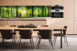 DIMEX | Dibond doska za kuchynskú linku | DBW-26060-189 Svieži zelený les | 260 x 60 cm