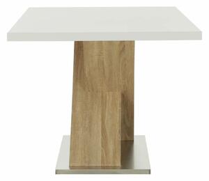 Jedálenský stôl, biela s vysokým leskom HG-dub sonoma (k242915)