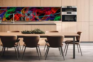 DIMEX | Dibond doska za kuchynskú linku | DBW-26060-018 Farebné linky | 260 x 60 cm