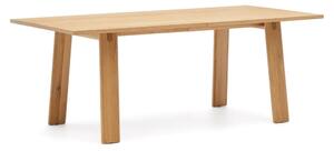Rozkladací jedálenský stôl s prídavnou doskou s doskou v dubovom dekore 95x200 cm Arlen – Kave Home