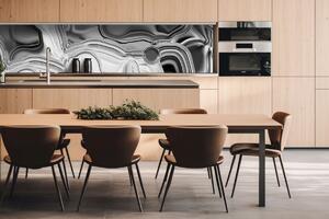 DIMEX | Dibond doska za kuchynskú linku | DBW-26060-101 Kvapalné chrómové striebro | 260 x 60 cm