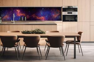 DIMEX | Dibond doska za kuchynskú linku | DBW-26060-236 Farebná galaxia | 260 x 60 cm