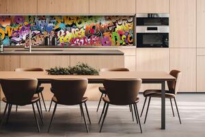 DIMEX | Dibond doska za kuchynskú linku | DBW-26060-020 Graffiti | 260 x 60 cm