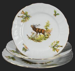 BERNADOTTE poľovník - sada porcelánových tanierov pre 6os