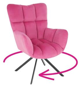 Dizajnové otočné kreslo v ružovej Velvet látke (k275350)