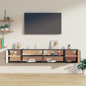 Nástenné skrinky 2 ks sivé 80x30x30 cm masívna borovica