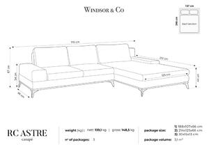 Tmavohnedá rozkladacia rohová pohovka so zamatovým poťahom Windsor & Co Sofas Astre, ľavý roh