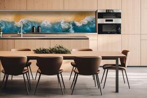 DIMEX | Dibond doska za kuchynskú linku | DBW-26060-163 Modrý oceán | 260 x 60 cm