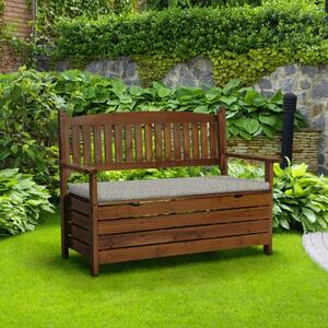 Záhradná lavička vyrobená z dreva hnedá, 124cm (k261032)