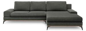 Tmavosivá rozkladacia rohová pohovka Windsor & Co Sofas Planet, pravý roh