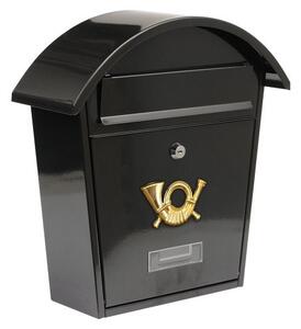 Poštová schránka so strieškou oblou 380x320x105mm čierna