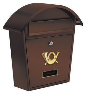 Poštová schránka so strieškou oblou 380x320x105mm hnedá