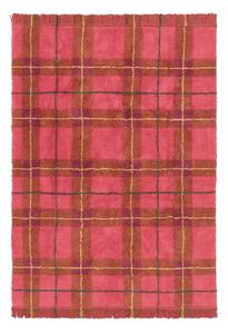 Červený prateľný/ručne tkaný bavlnený koberec 90x120 cm Tartan Vintage Red – Lorena Canals