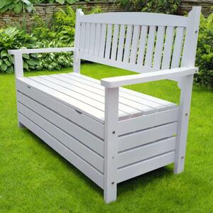 Záhradná lavička vyrobená z dreva biela, 124cm (k261033)