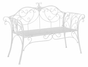 Záhradná kovová lavička biela (k263601)