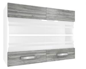 Kuchynská skrinka Belini horná 80 cm šedý antracit Glamour Wood TOR SGW80/2/WT/GW1/0/U