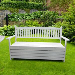 Záhradná lavička vyrobená z dreva biela, 150cm (k261037)