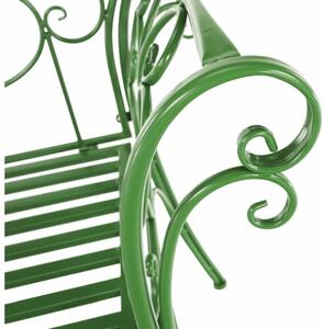 Záhradná kovová lavička zelená (k263607)