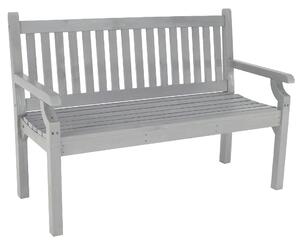 KONDELA Drevená záhradná lavička, sivá, 124 cm, KOLNA