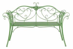 Záhradná kovová lavička zelená (k263607)