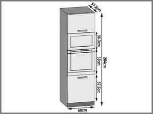 Vysoká kuchynská skrinka Belini pre vstavanú rúru 60 cm biely mat TOR SSP60/0/WT/WT/0/U