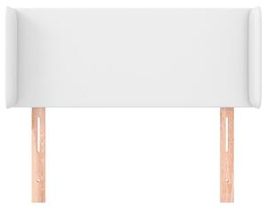Čelo postele so záhybmi biely 93x16x78/88 cm umelá koža