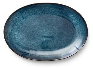Čierny/modrý tanier z kameniny Gastro Dark Blue/Black – Bitz