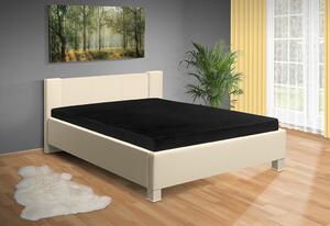 Moderná posteľ Fanny 160x200 cm matrac: bez matrace, farba čalúnenie: eko koža béžová, úložný priestor: bez úložného priestoru
