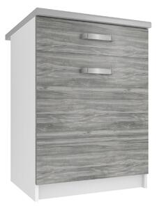 Kuchynská skrinka Belini spodná so zásuvkami 60 cm šedý antracit Glamour Wood s pracovnou doskou TOR SDSZ1-60/0/WT/GW1/0/U