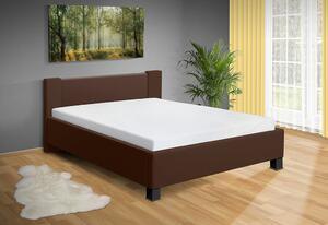 Moderná posteľ Fanny 120x200 cm matrac: bez matrace, farba čalúnenie: eko koža hnedá, úložný priestor: bez úložného priestoru