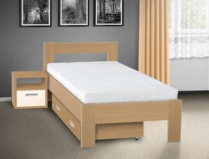 Drevená posteľ Sandra 200x140 cm farba lamina: buk 381, typ úložného priestoru: bez úložného priestoru, typ matraca: bez matraca