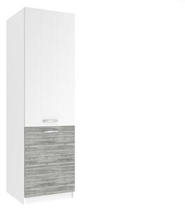Vysoká kuchynská skrinka Belini pre vstavanú chladničku 60 cm šedý antracit Glamour Wood TOR SSL60/0/WT/WTGW/0/E