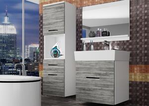 Kúpeľňový nábytok Belini šedý antracit Glamour Wood + umývadlo + zrkadlo KOR M 3/1/W/GW1/0/ZW
