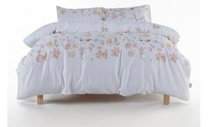 Biele obliečky na dvojlôžko/predĺžené z bavlneného saténu 240x220 cm Ivory Garden Floral – Mila Home Luxury