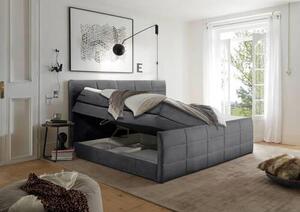BOXSPRINGOVÁ POSTEĽ, 180/200 cm, tmavosivá MID.YOU - Online Only spálne, Online Only