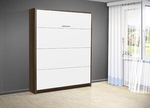 Sklápacia posteľ VS 3054 P - 200x140 cm štandardná nosnosť, farba lamina: orech/biele dvere